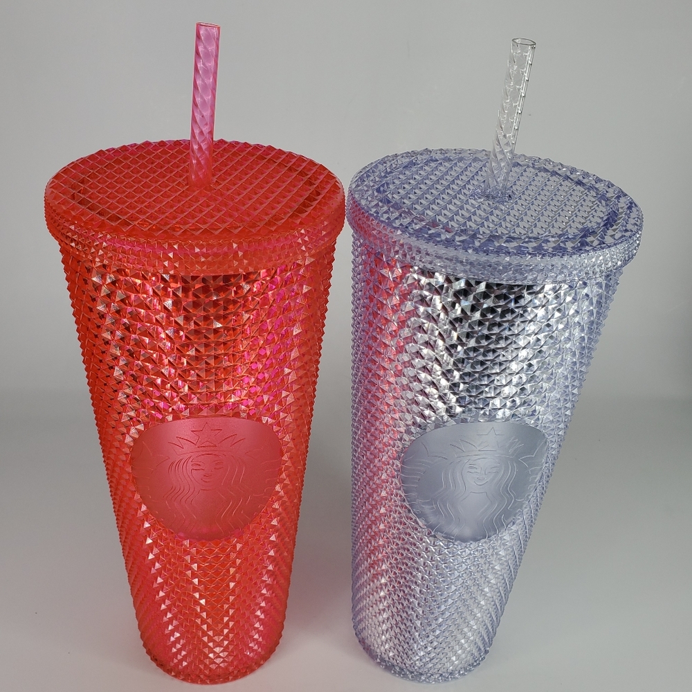 2019 Pink Silver Starbucks holiday tumblers